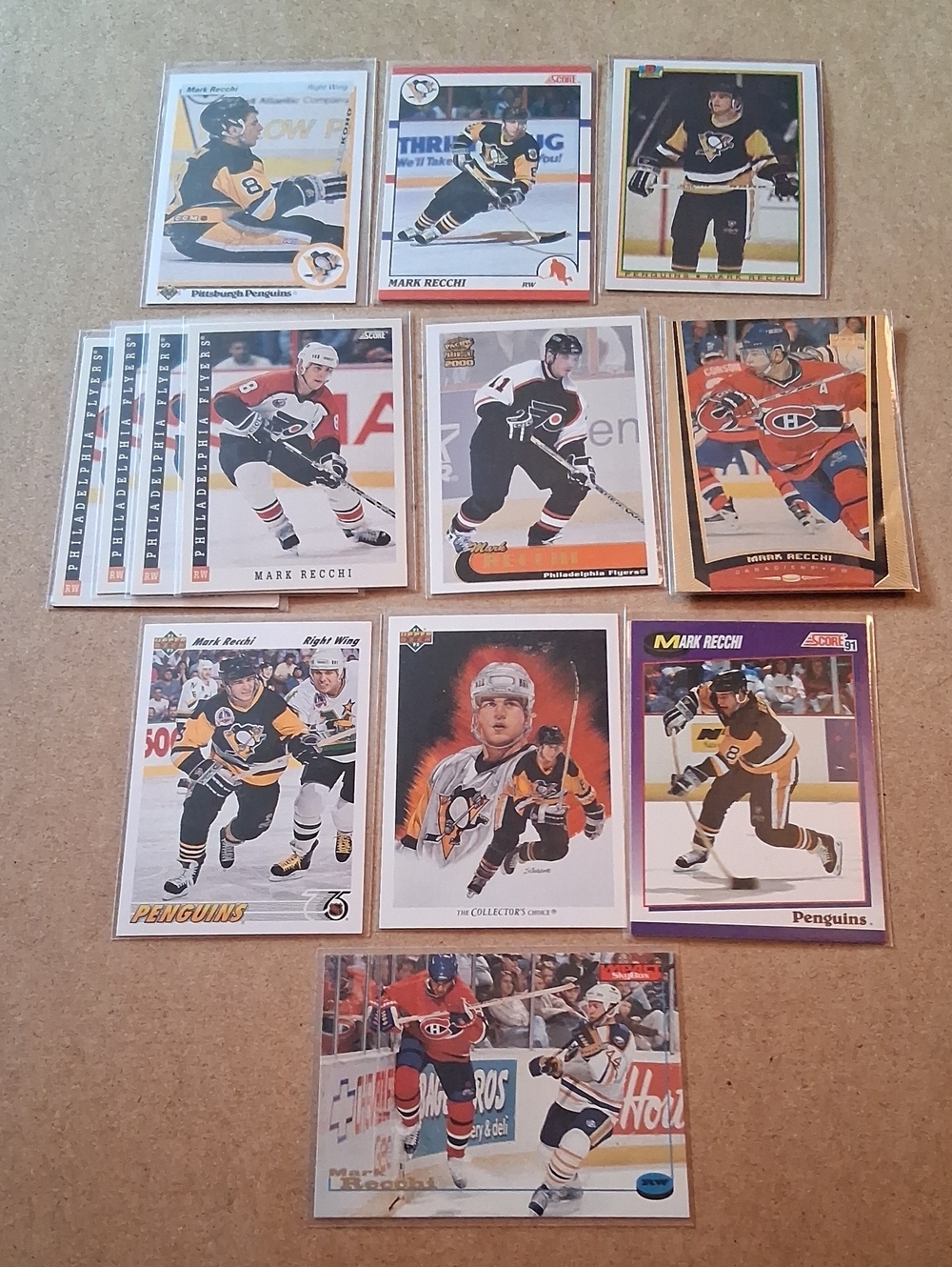 Mark Recchi Hockey Card Lot - Penguins & Flyers - Black, White, Gold